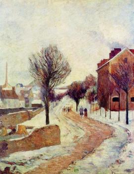 保羅 高更 Suburb under Snow 保羅 高更 Suburb under Snow